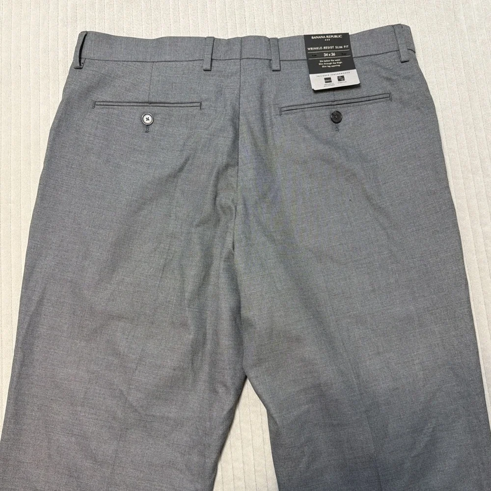 Banana Republic Slim Tailored Performance Dress Wrinkle Resist Pant 34x36 NWT